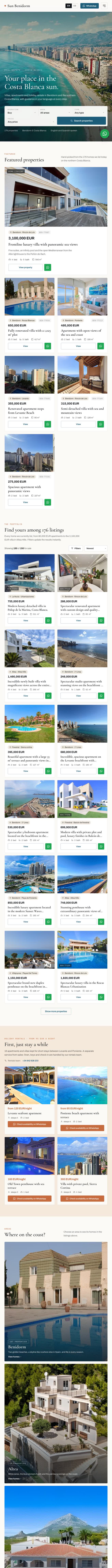 Real estate platform, full page scroll